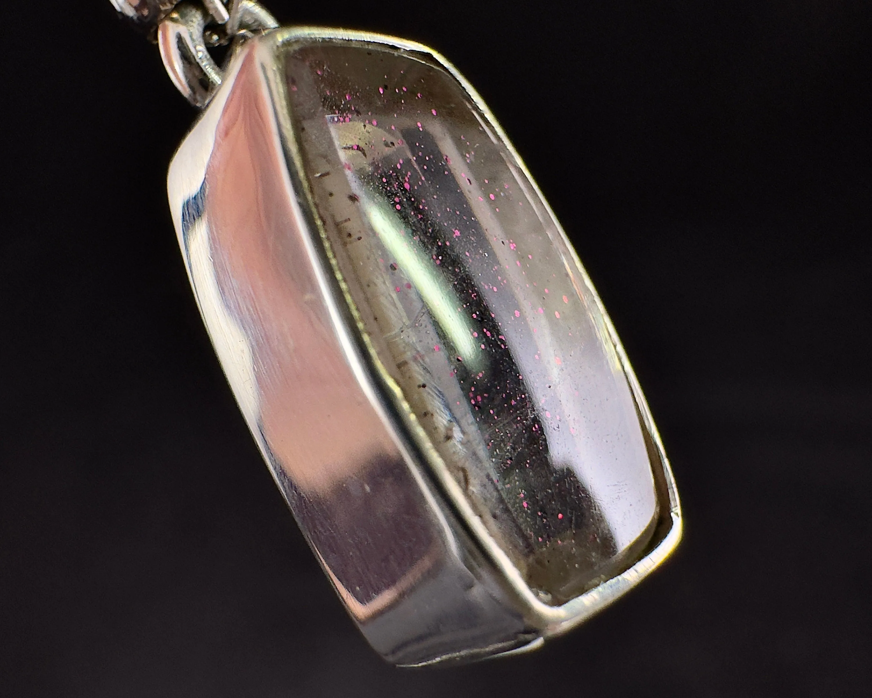 COVELLITE Pink Fire Quartz Crystal Pendant - Fine Jewelry, Healing Crystals and Stones, 54307