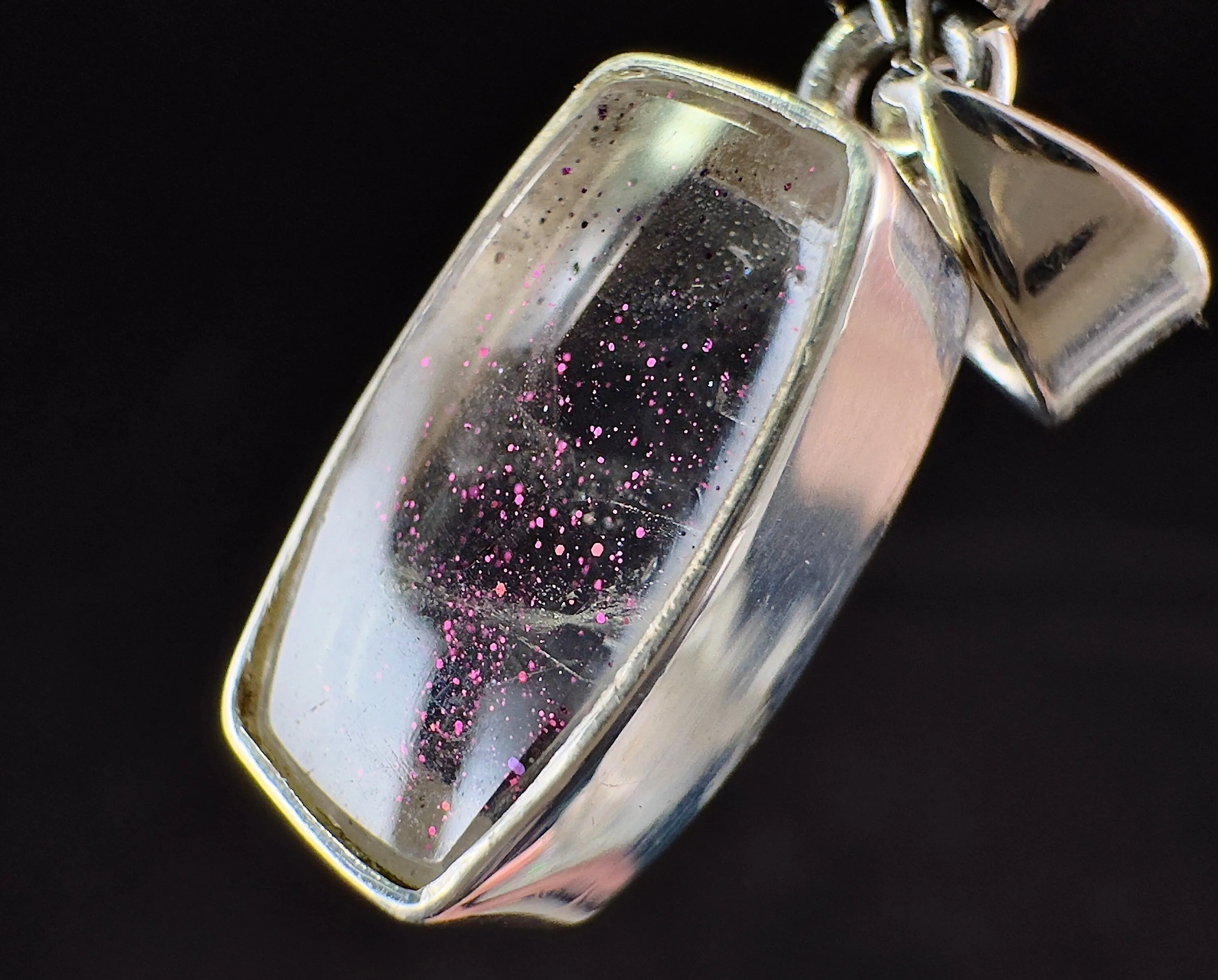 COVELLITE Pink Fire Quartz Crystal Pendant - Fine Jewelry, Healing Crystals and Stones, 54307