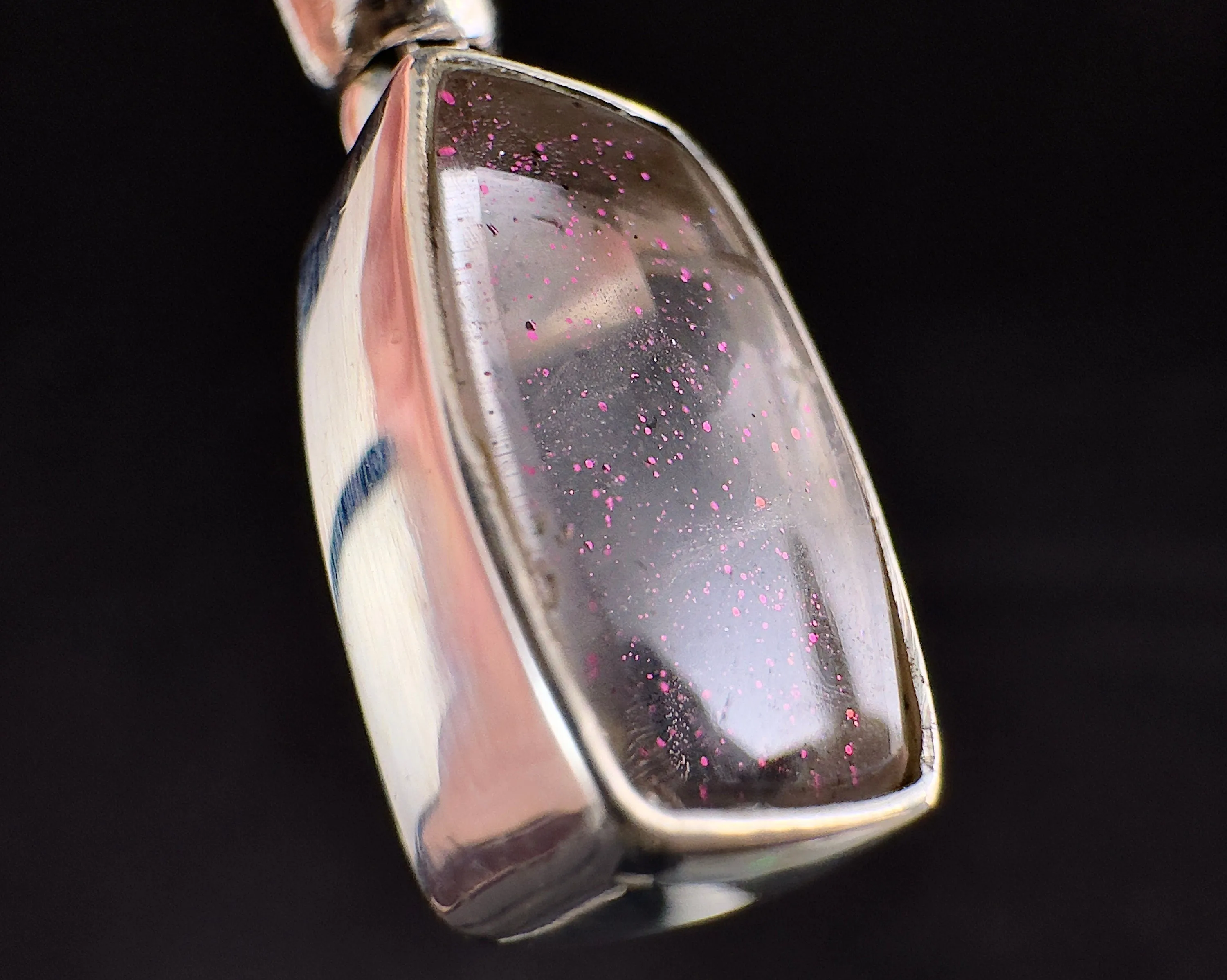 COVELLITE Pink Fire Quartz Crystal Pendant - Fine Jewelry, Healing Crystals and Stones, 54307