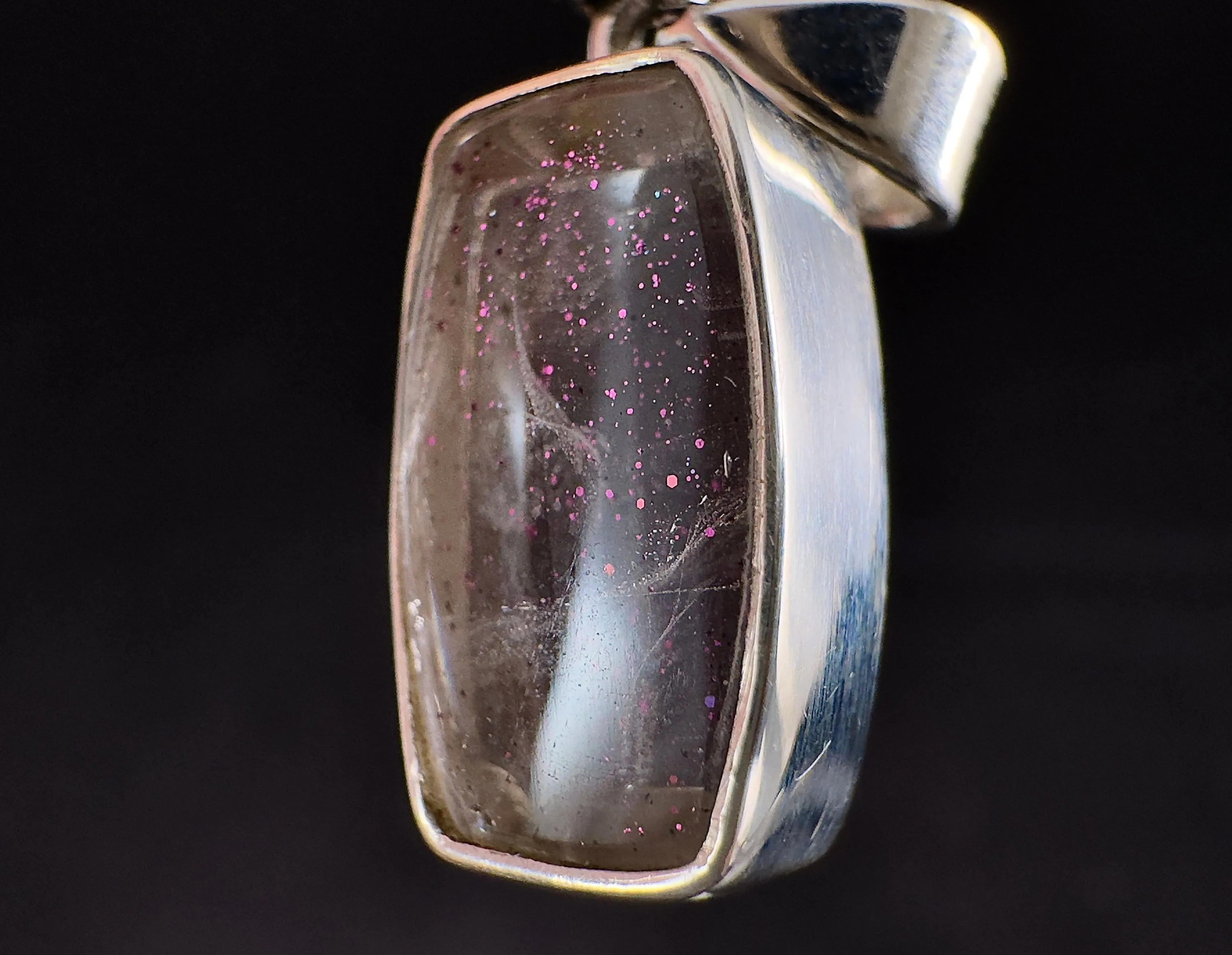 COVELLITE Pink Fire Quartz Crystal Pendant - Fine Jewelry, Healing Crystals and Stones, 54307