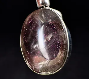COVELLITE Pink Fire Quartz Crystal Pendant - Handmade Jewelry, Healing Crystals and Stones, 53345