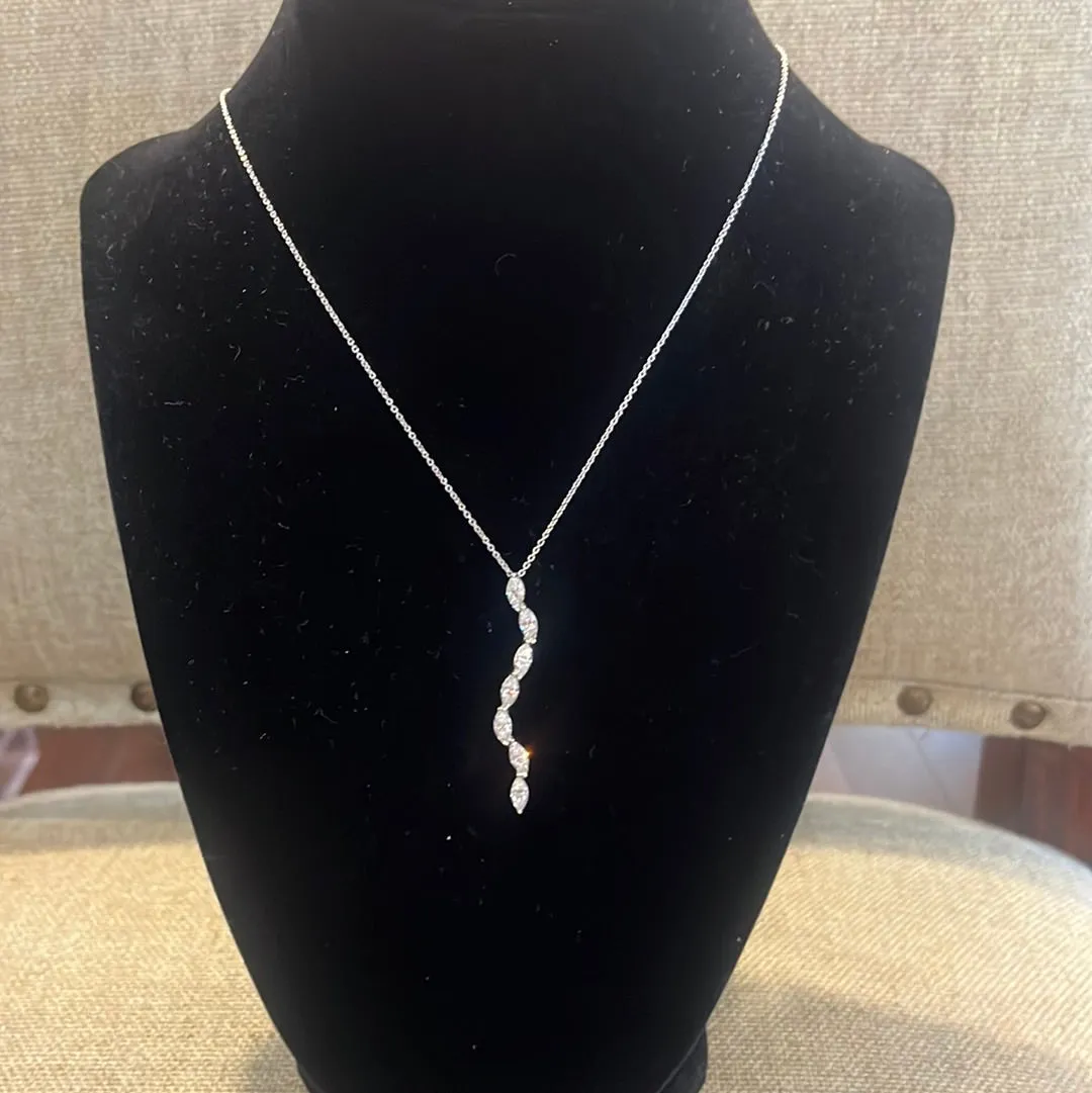 Crislu Marquis Infinity Snaking Necklace Platinum