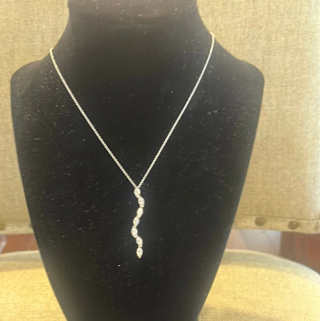 Crislu Marquis Infinity Snaking Necklace Platinum