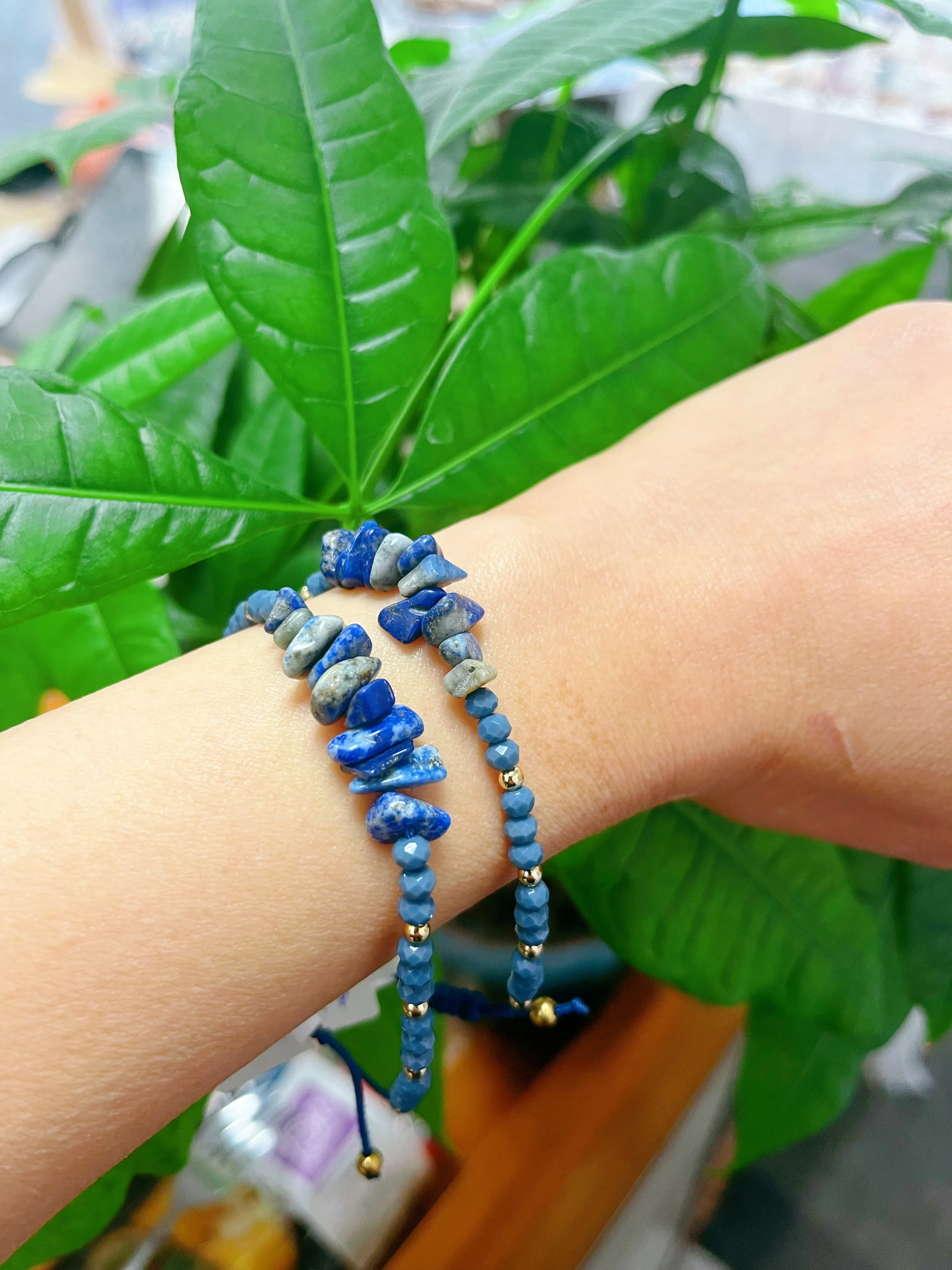 Crystal Chips with Beads Woven Bracelets