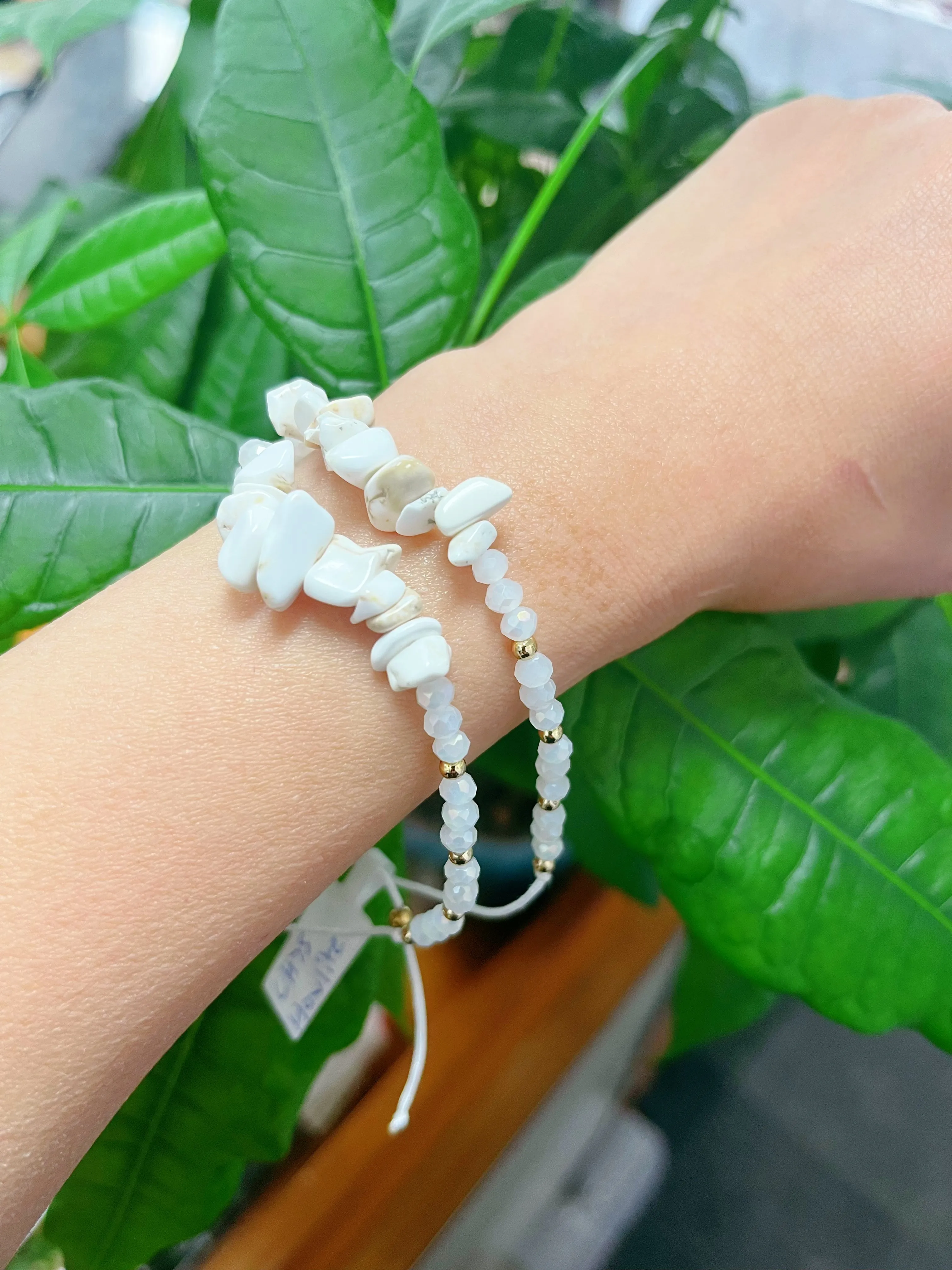 Crystal Chips with Beads Woven Bracelets