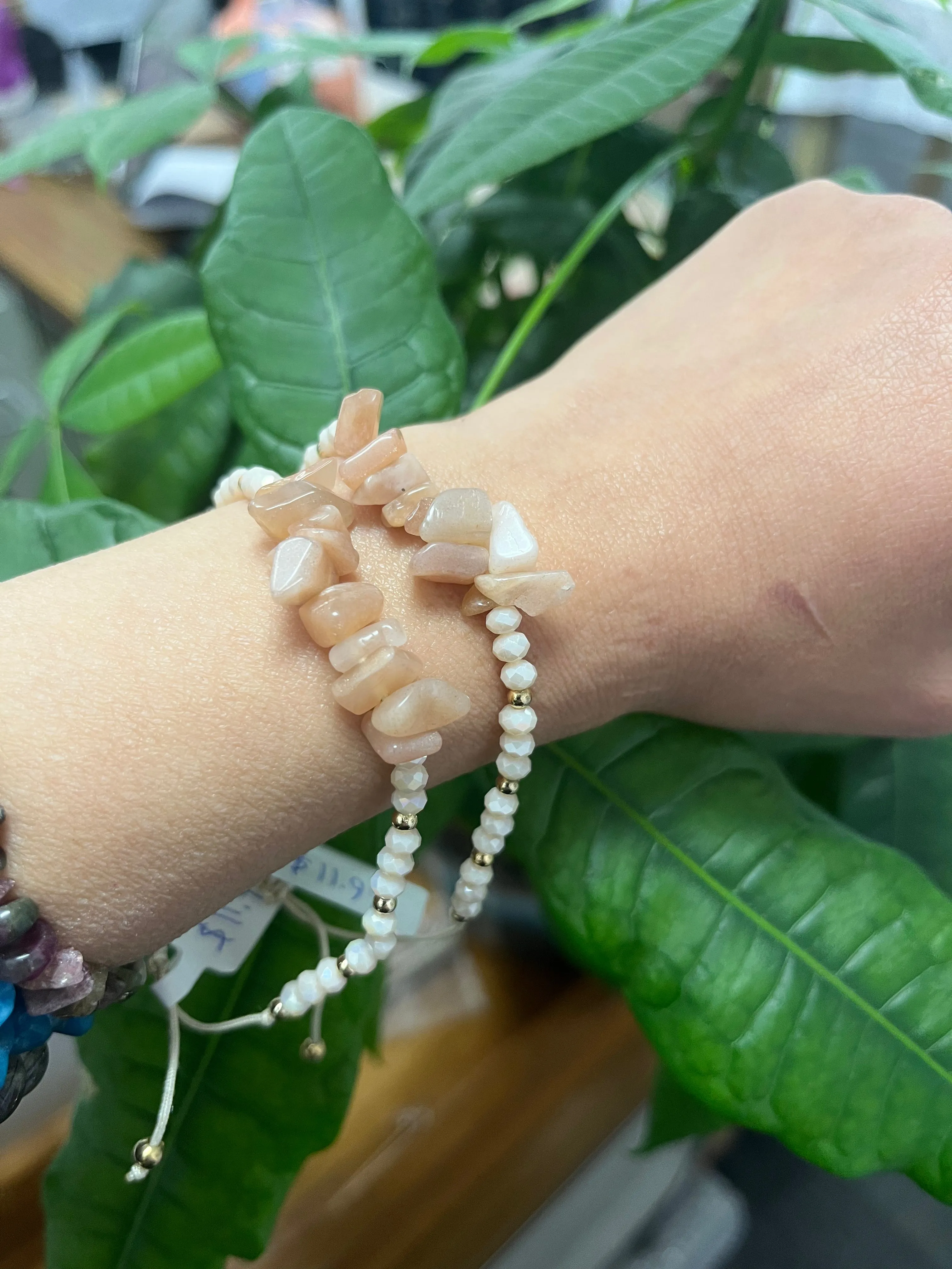 Crystal Chips with Beads Woven Bracelets