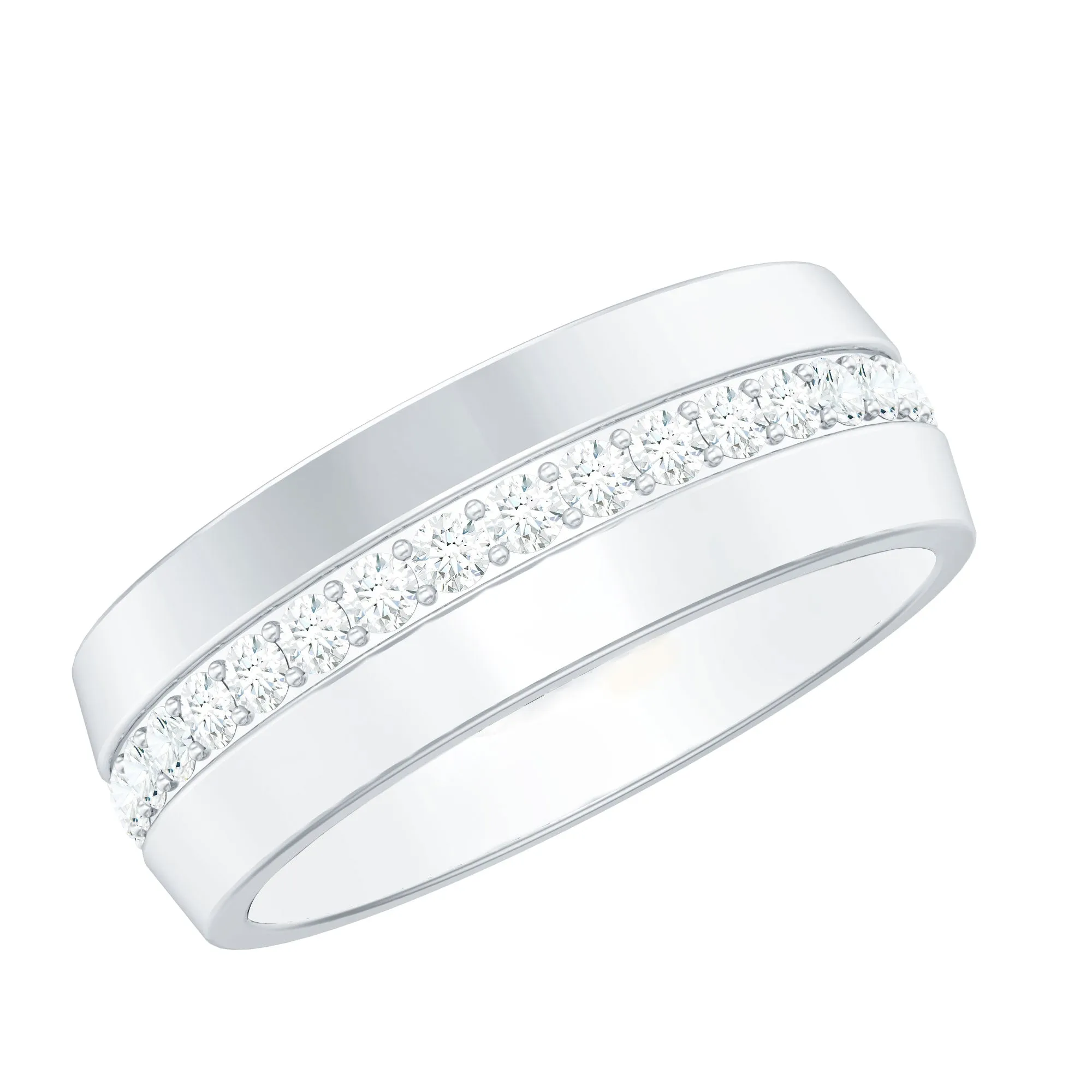 Diamond Wide Wedding Band Ring