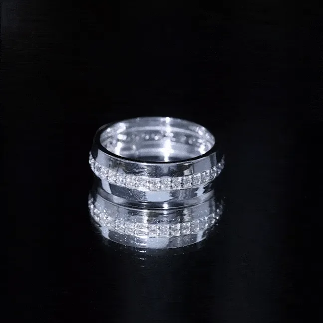 Diamond Wide Wedding Band Ring