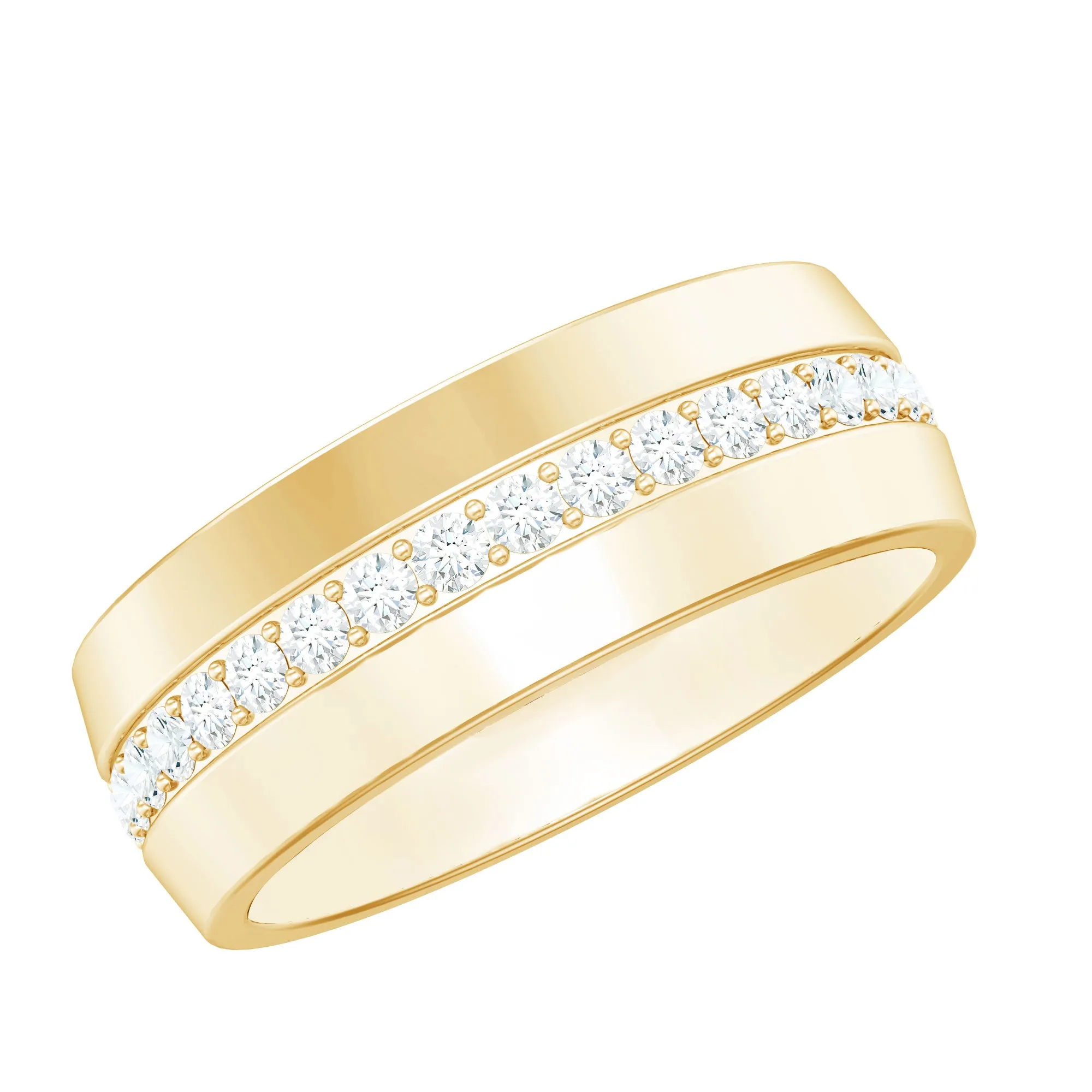 Diamond Wide Wedding Band Ring