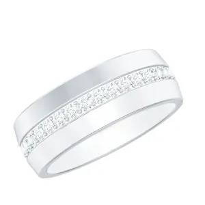 Diamond Wide Wedding Band Ring