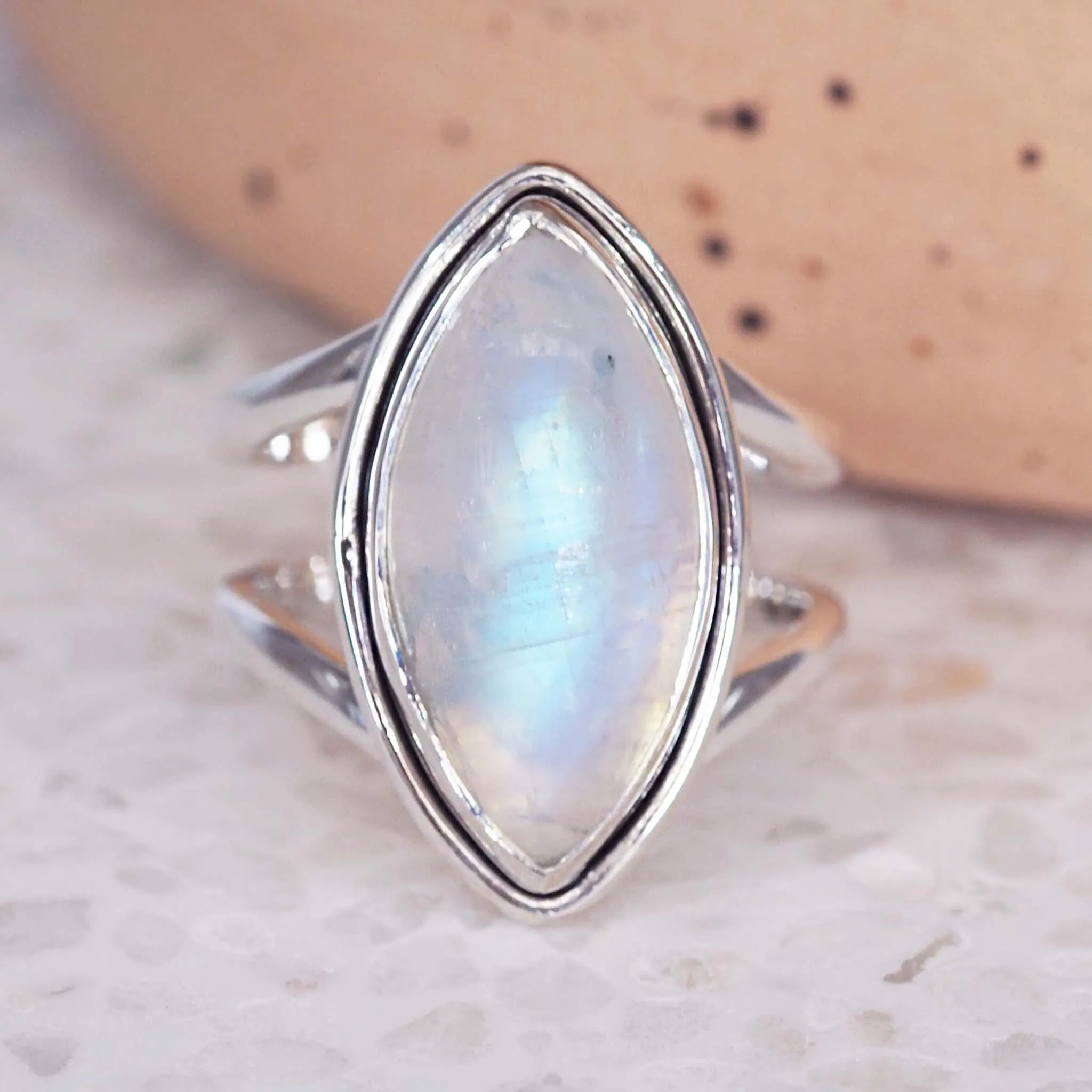 Double Band Moonstone Ring