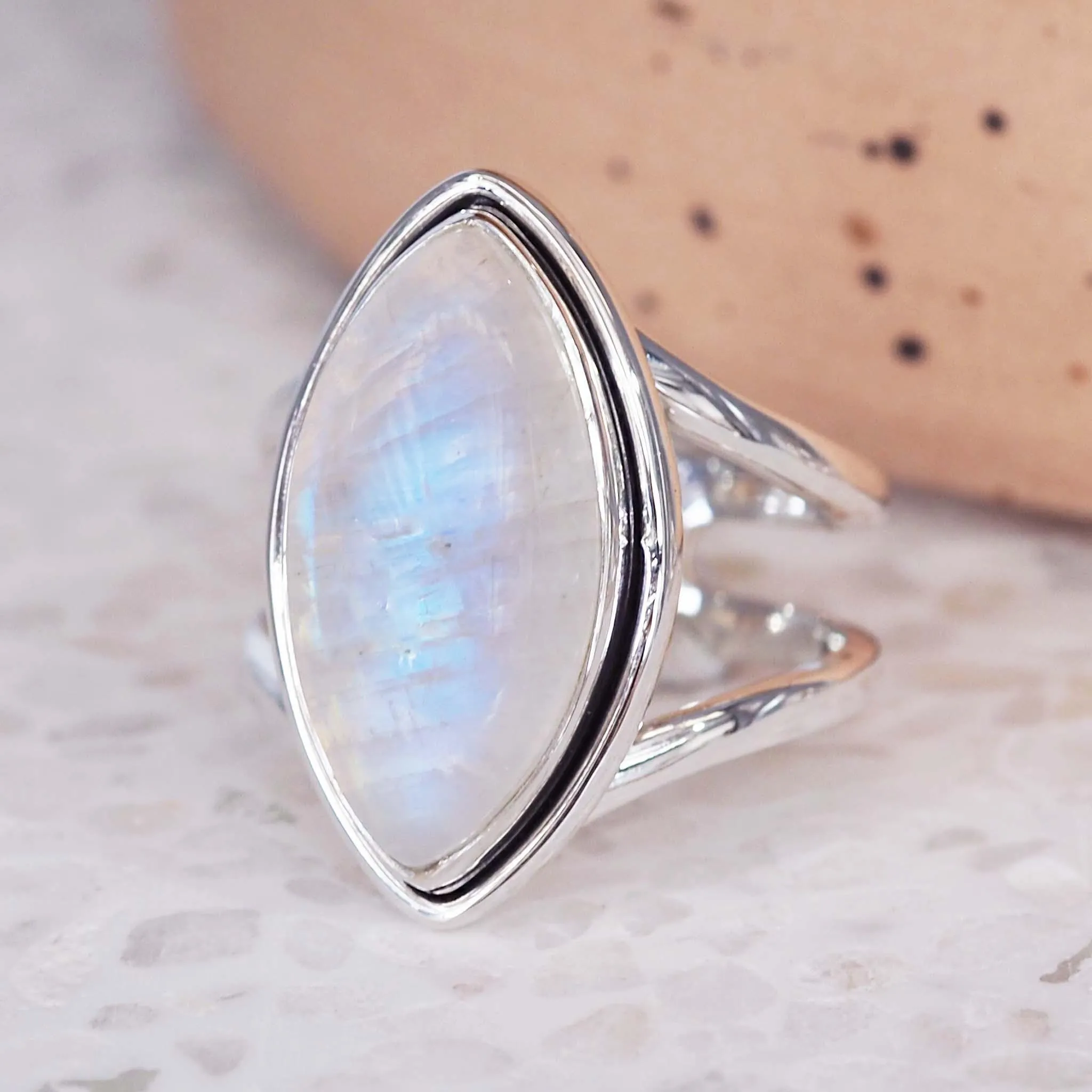 Double Band Moonstone Ring