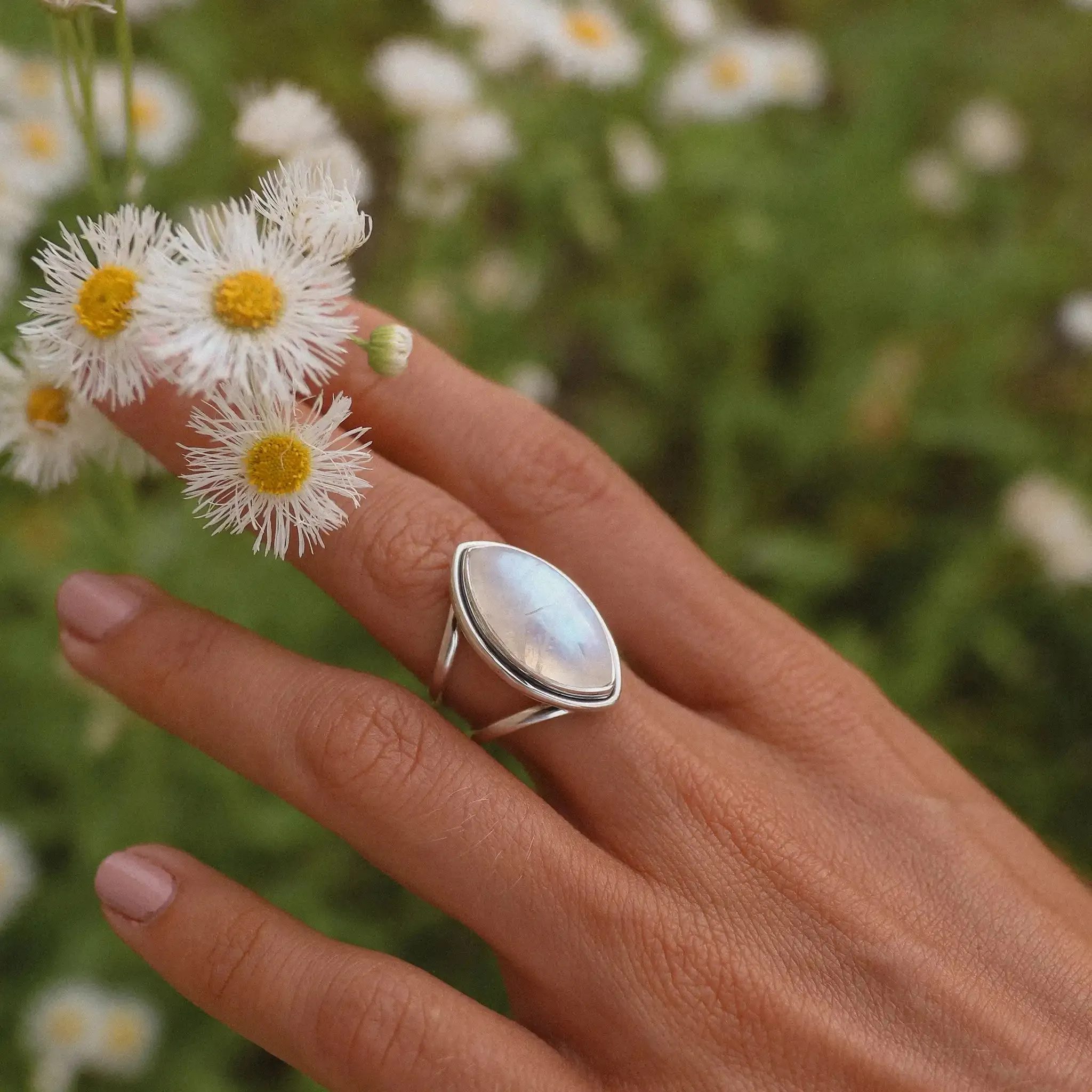Double Band Moonstone Ring