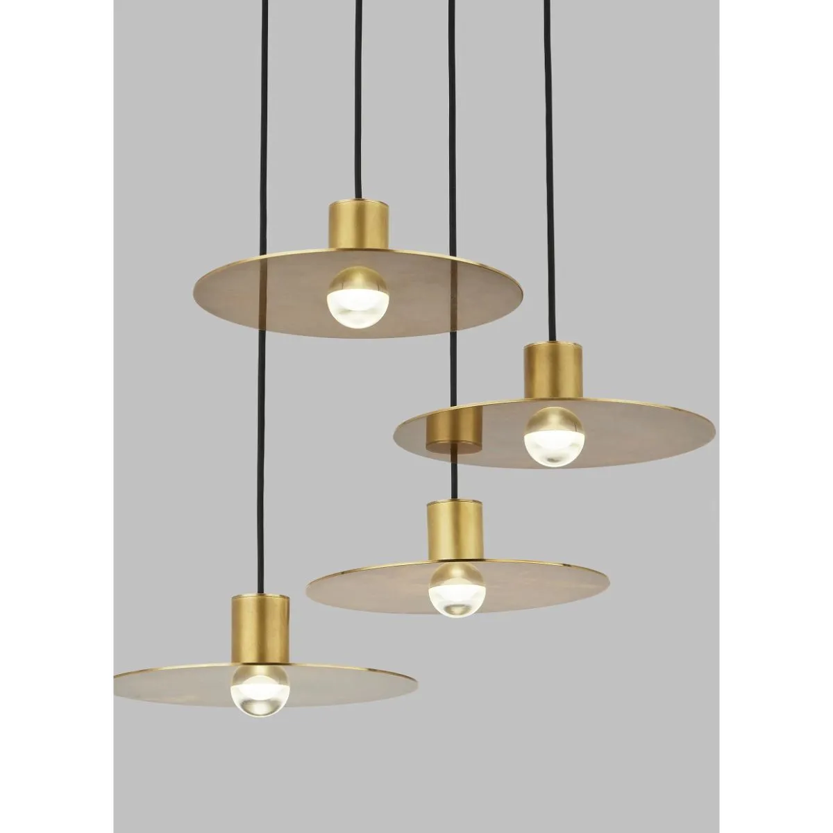 EAVES 16 in. 4 Lights LED Chandelier 120-277V Natural Brass Finish