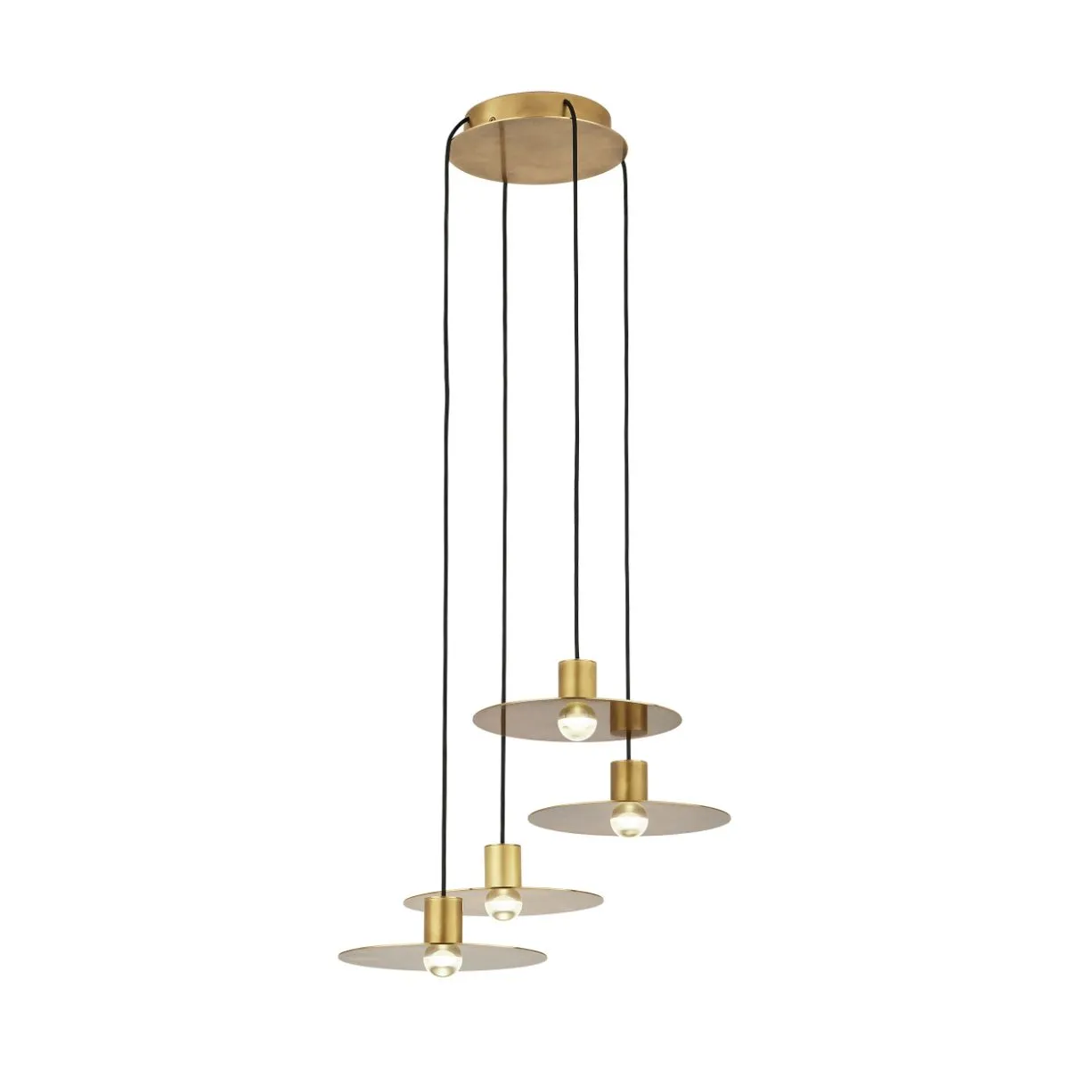 EAVES 16 in. 4 Lights LED Chandelier 120-277V Natural Brass Finish