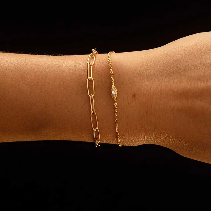 Evil Eye Bracelet, Diamond, 9kt Yellow Gold