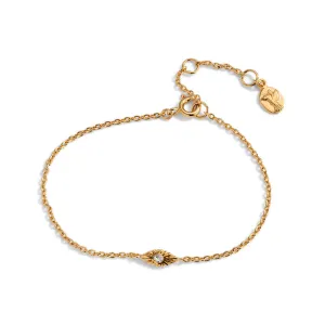 Evil Eye Bracelet, Diamond, 9kt Yellow Gold