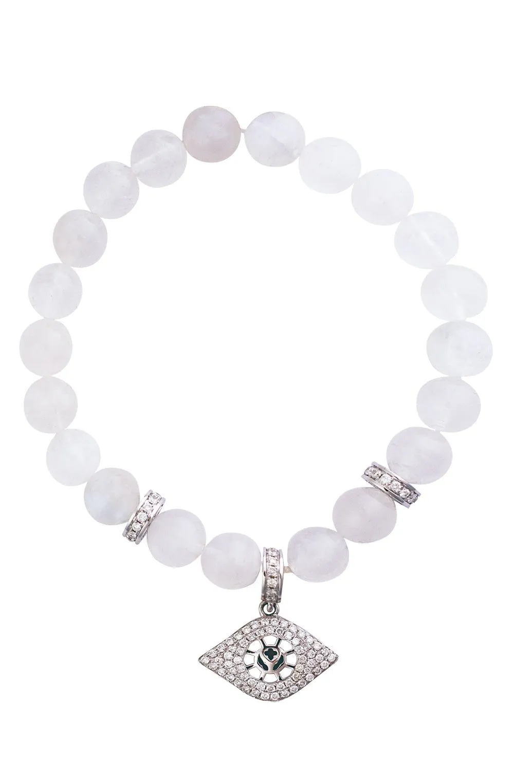 Evil Eye Moonstone Beaded Bracelet