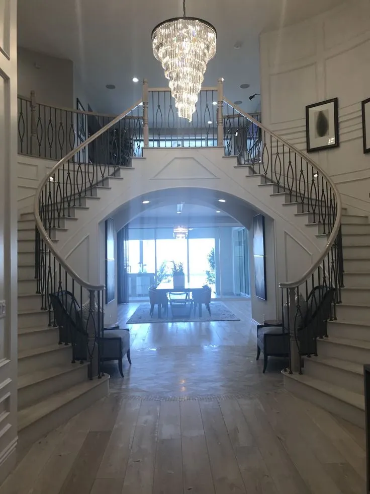 Extra Large Multi-Tiered  Spiral Crystal Chandelier In Black Finish