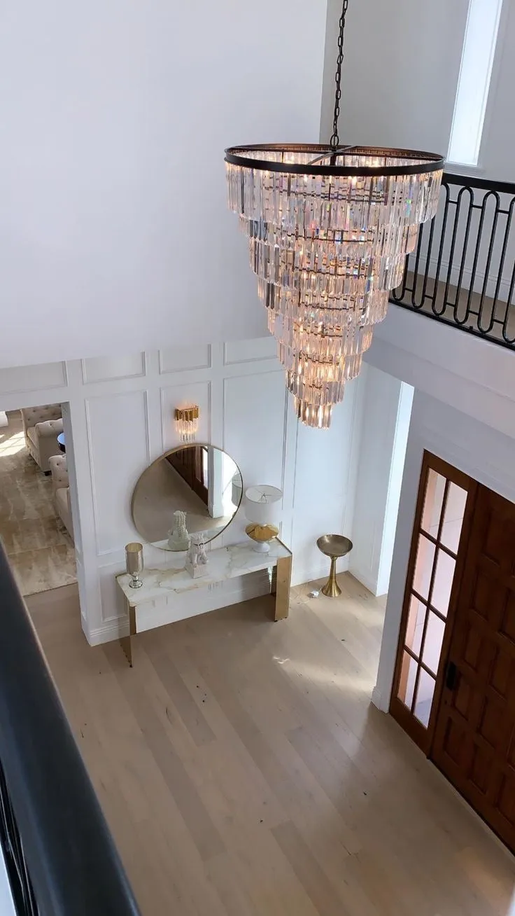 Extra Large Multi-Tiered  Spiral Crystal Chandelier In Black Finish