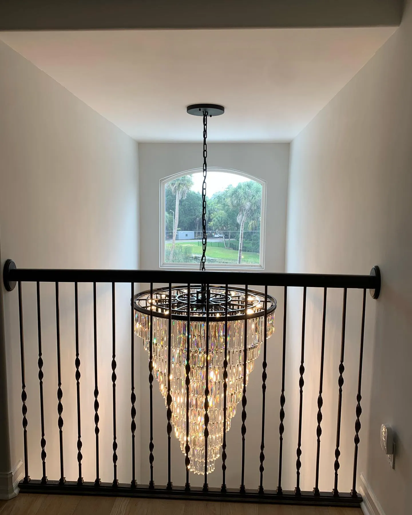 Extra Large Multi-Tiered  Spiral Crystal Chandelier In Black Finish