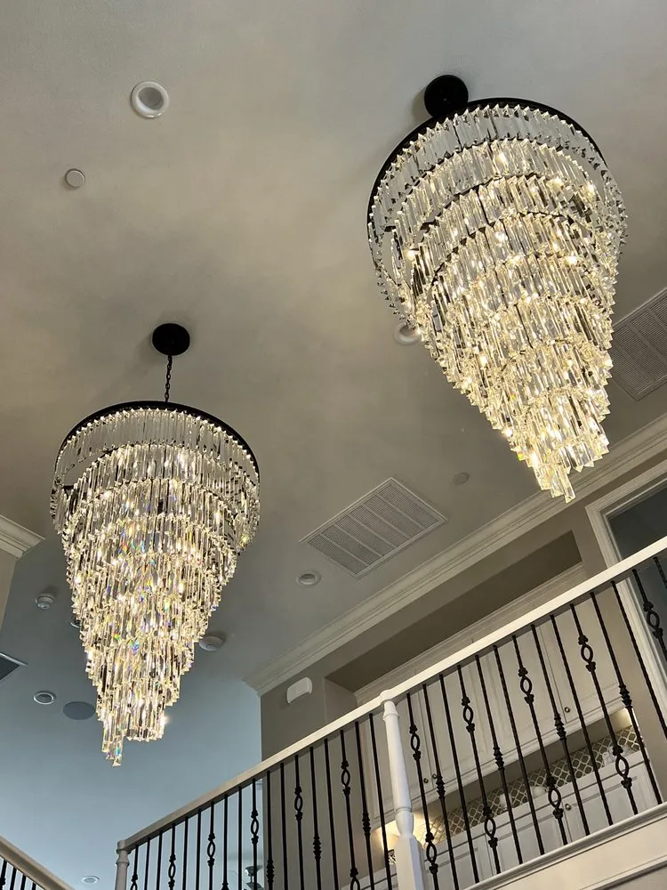 Extra Large Multi-Tiered  Spiral Crystal Chandelier In Black Finish