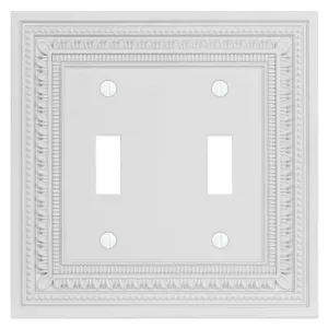 Filigree Border Matte White Cast - 2 Toggle Wallplate
