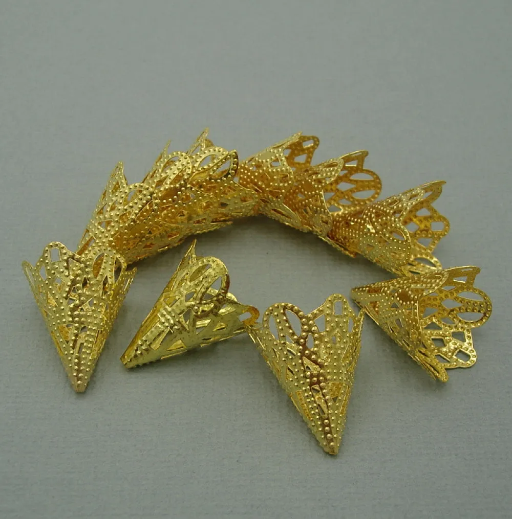 Filigree Cone Bead Caps 20 mm