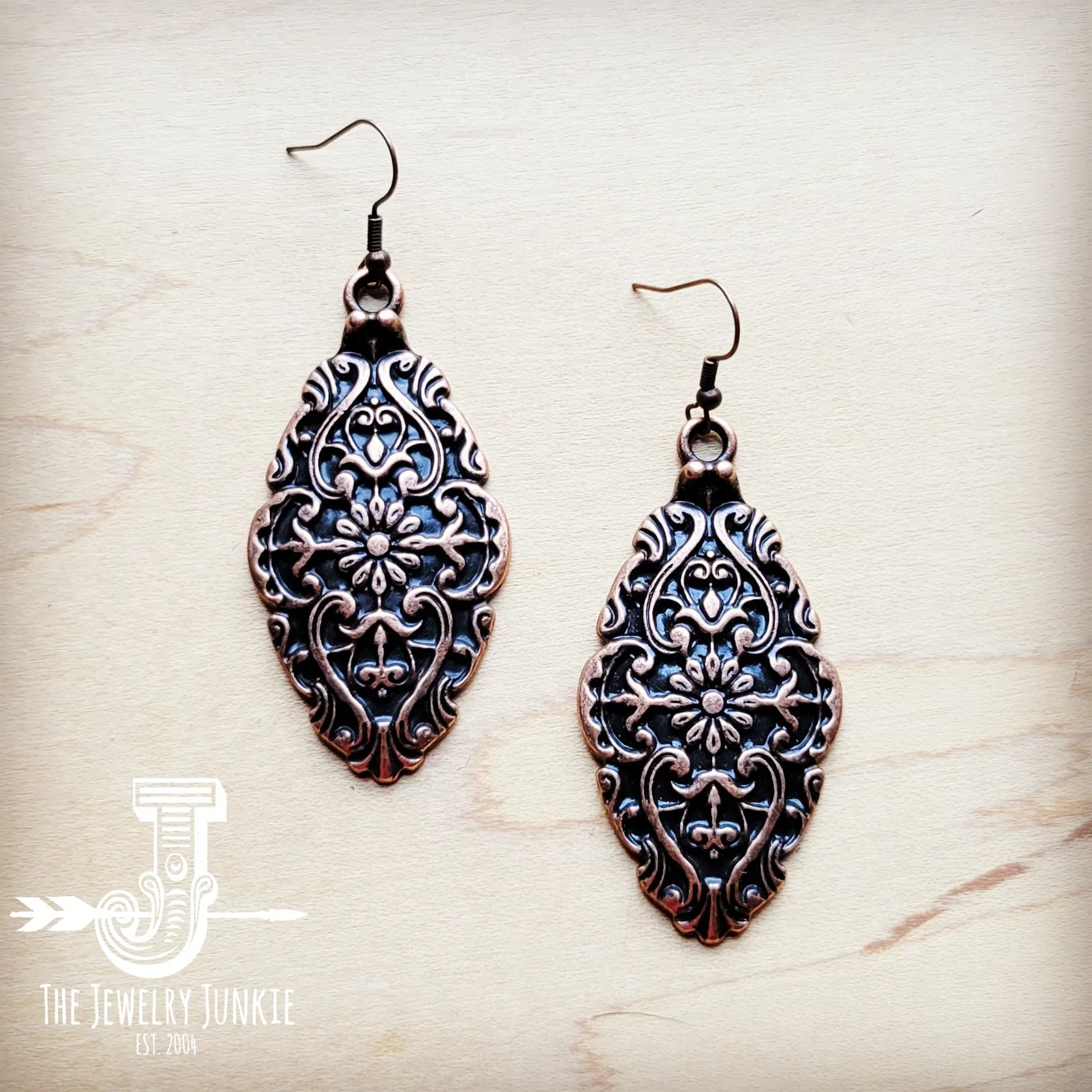 **Filigree Copper Earrings 220s