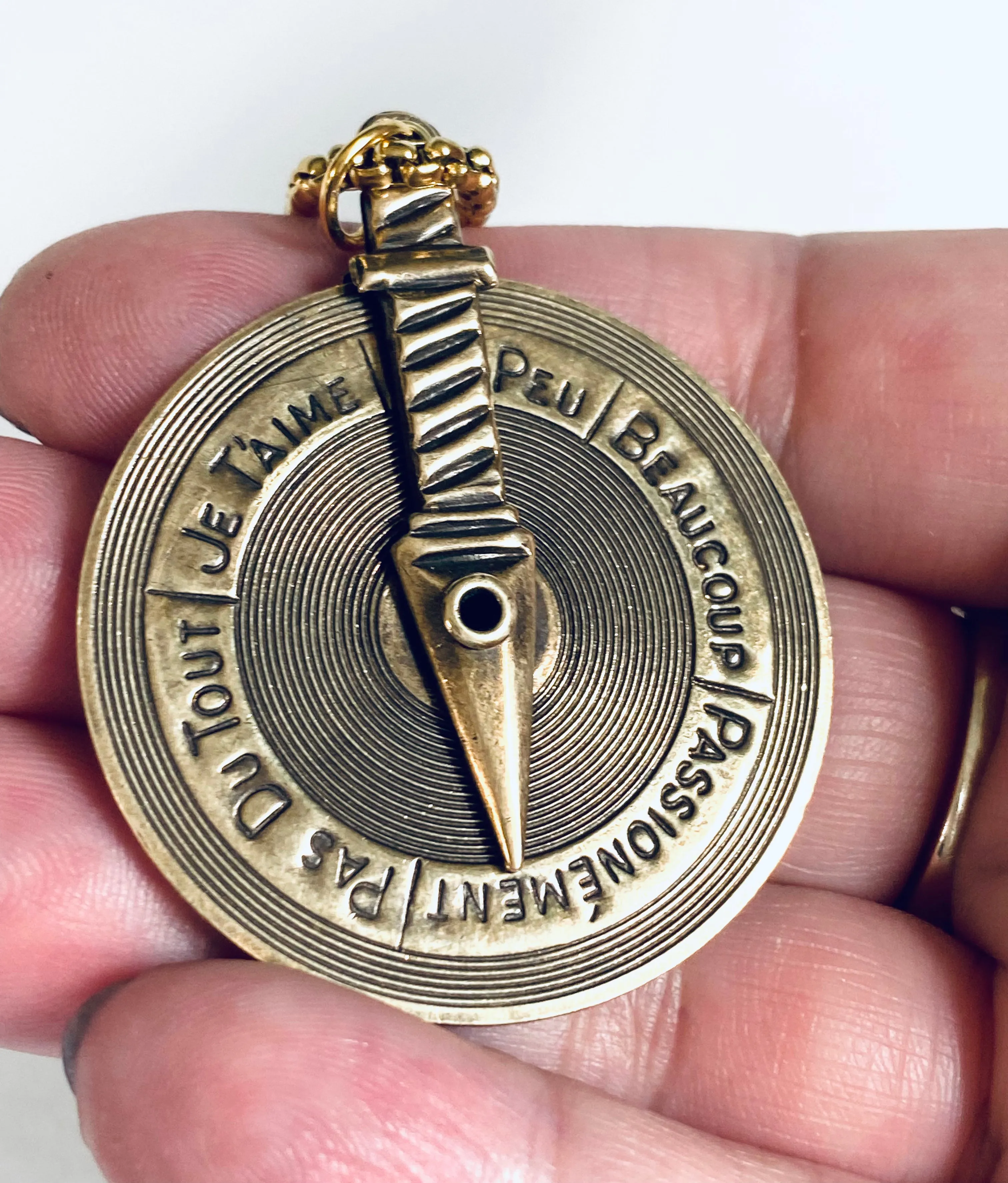 French/English Decision Necklace, Fidget Necklace, Spinner Necklace
