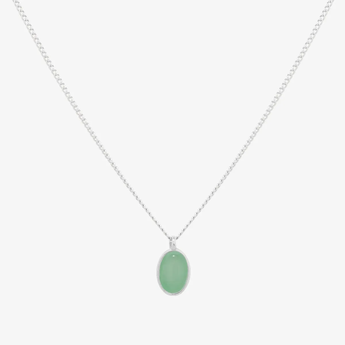 Gemstone oval pendant necklace