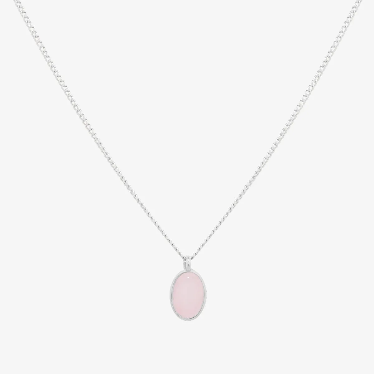 Gemstone oval pendant necklace