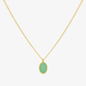 Gemstone oval pendant necklace