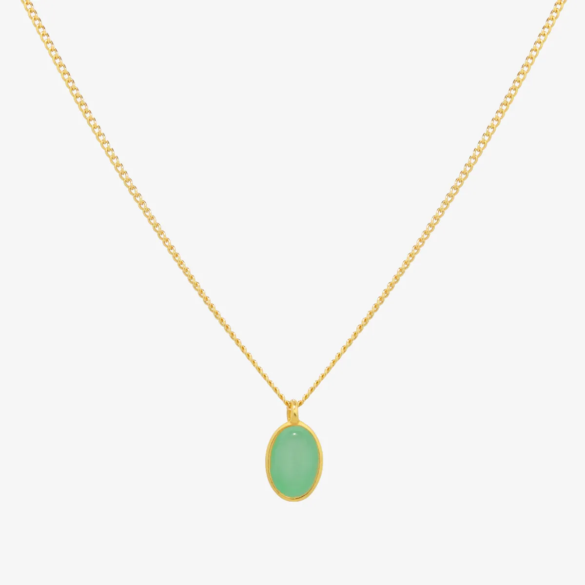 Gemstone oval pendant necklace