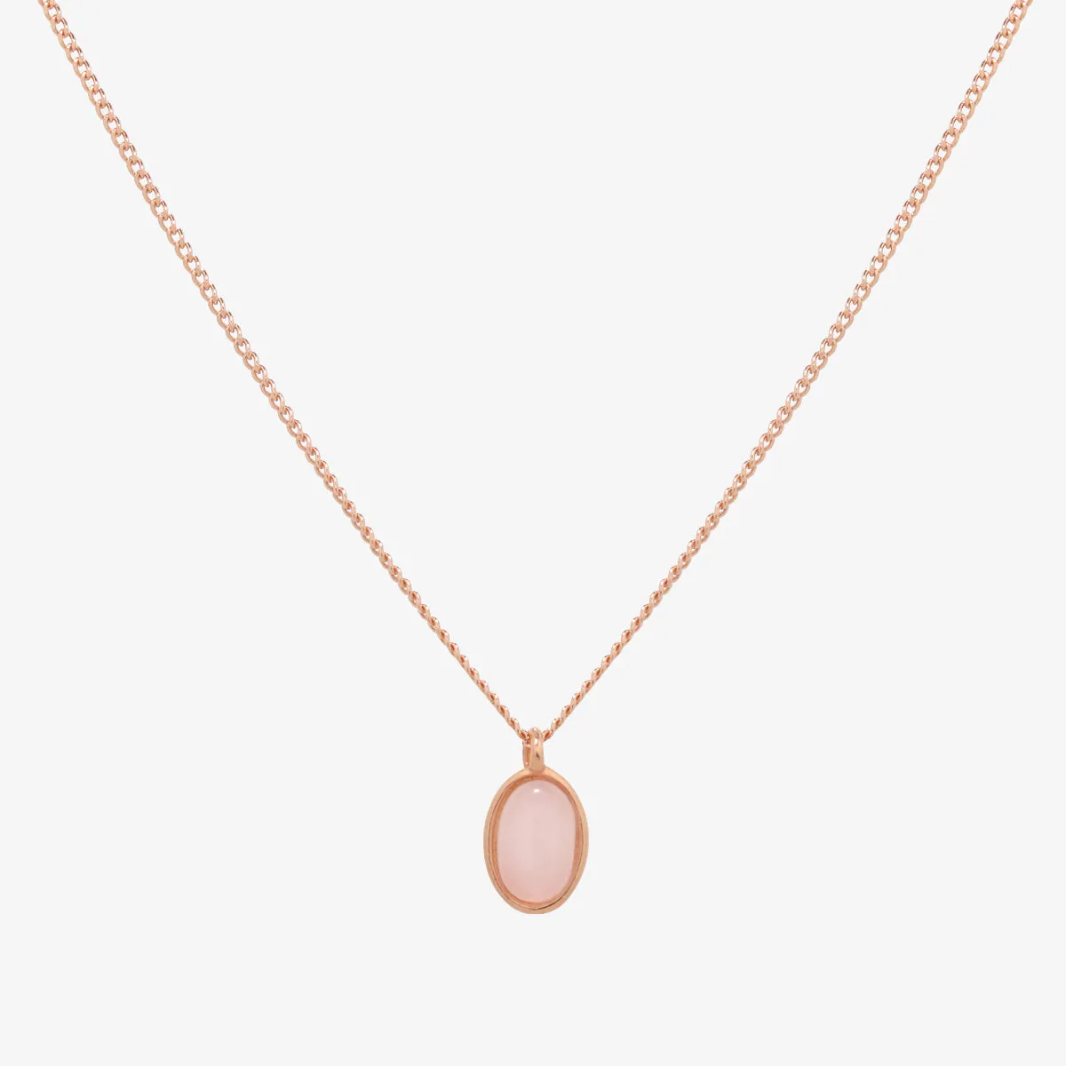 Gemstone oval pendant necklace