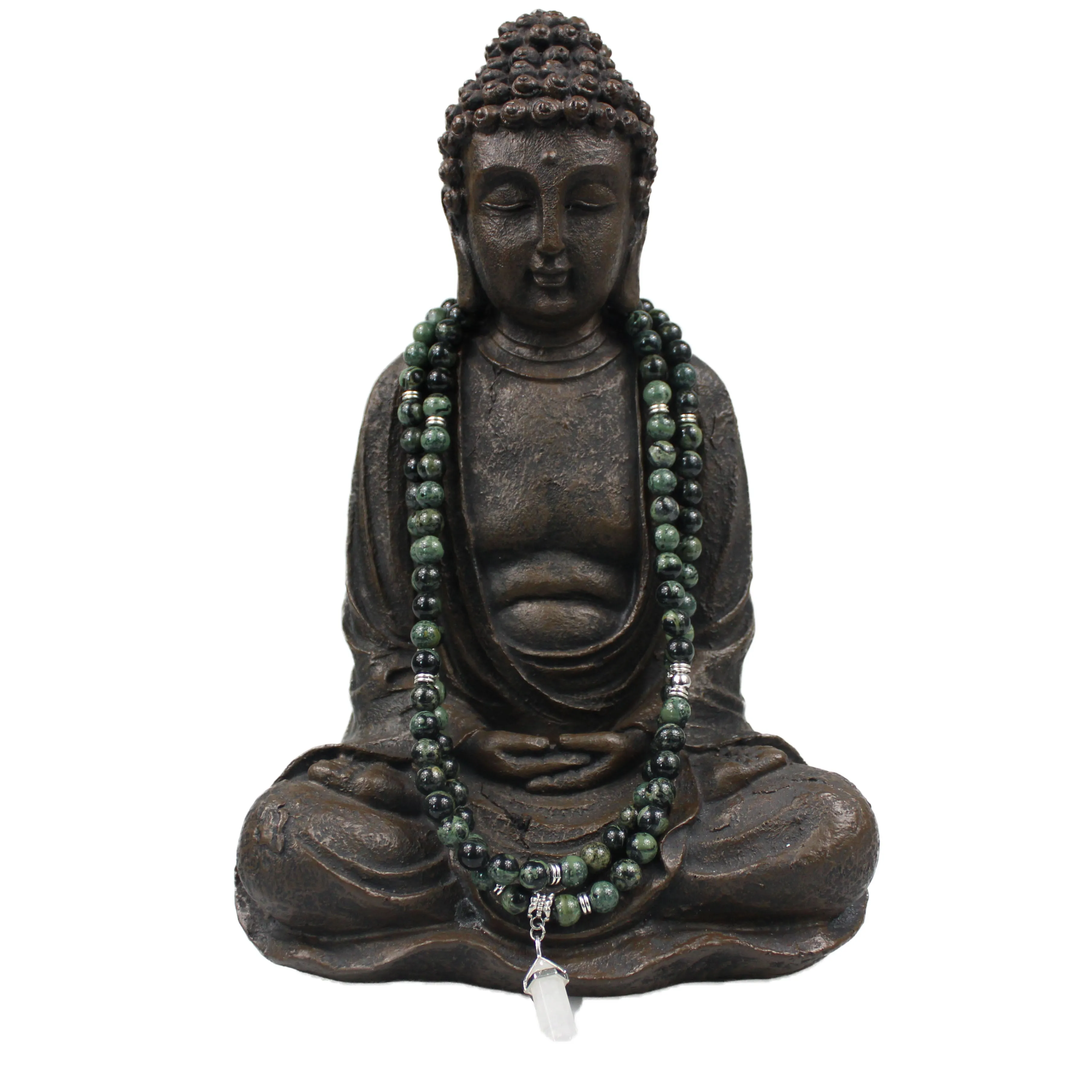 Green Moss Agate Mala Prayer Beads