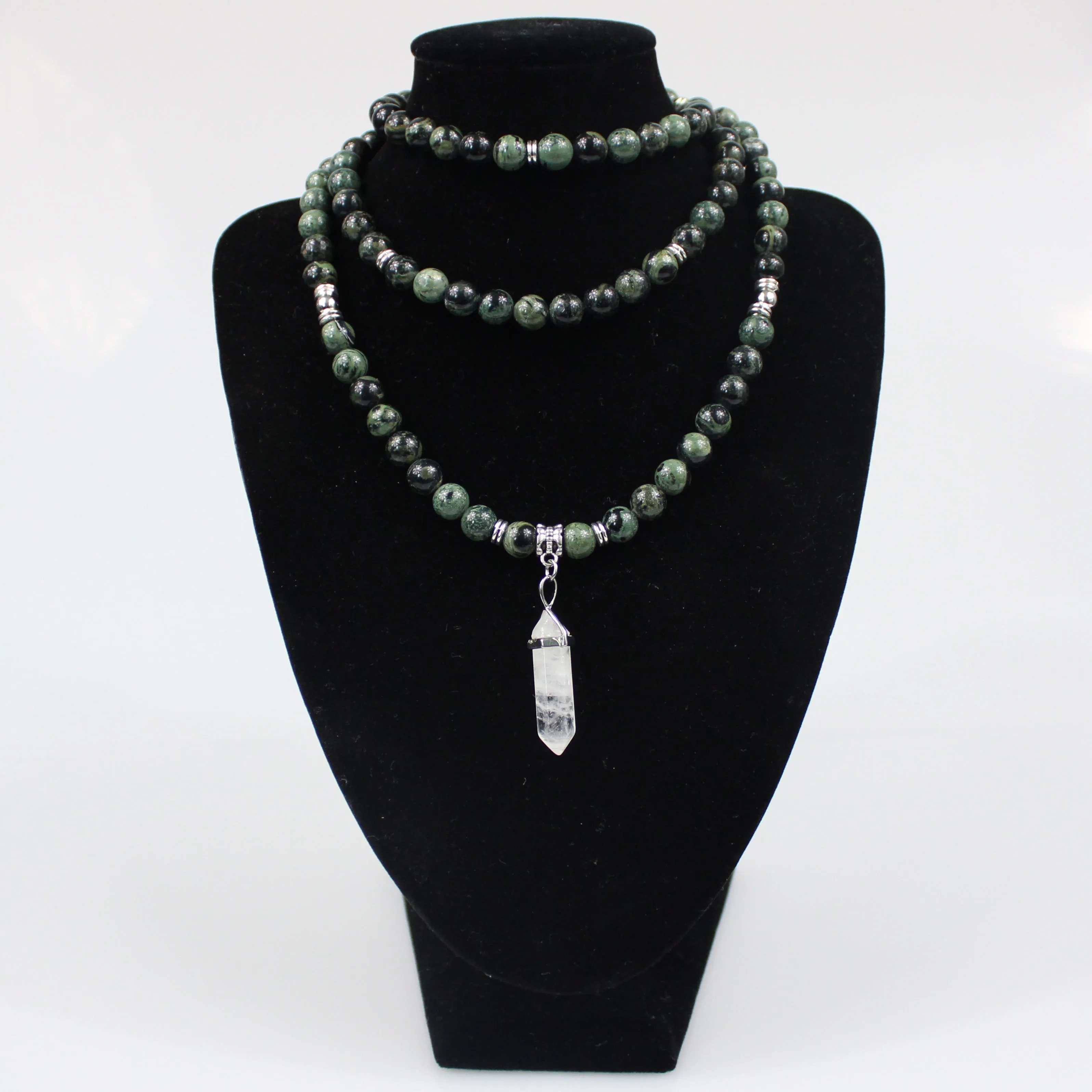Green Moss Agate Mala Prayer Beads