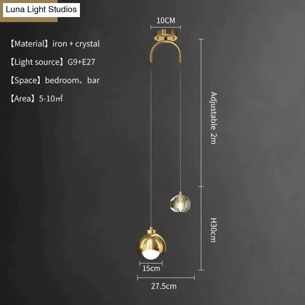 Illumia -  Crystal Chandelier Gold Black