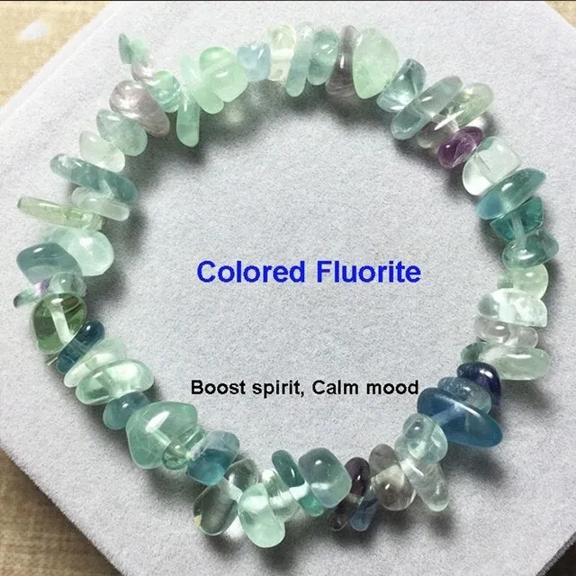 Irregular Natural Crystals 7 Chakras Stone Bracelet