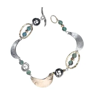 Israeli Dganit Hen Mediterranean Waves Blue Apatite Bracelet