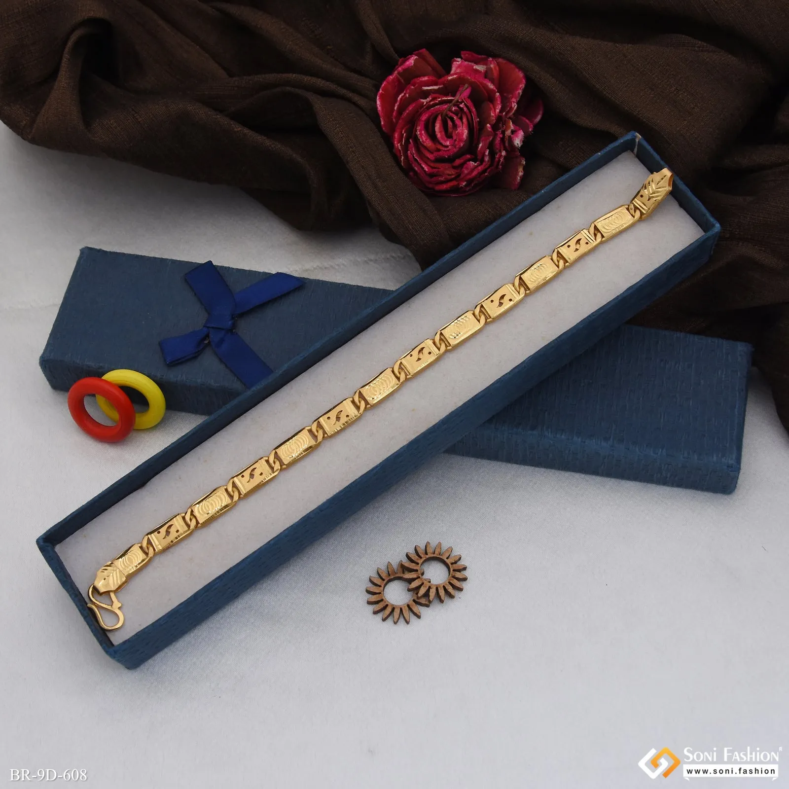 Latest Design Gold Plated Nawabi Bracelet for Men - Style D608