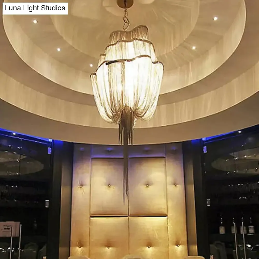 LED Aluminum Flow Chandelier Pendant Light Kit for Contemporary Living Room