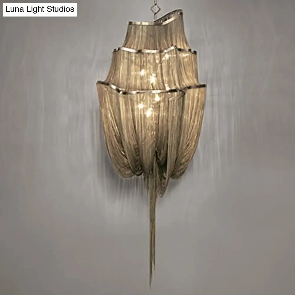 LED Aluminum Flow Chandelier Pendant Light Kit for Contemporary Living Room