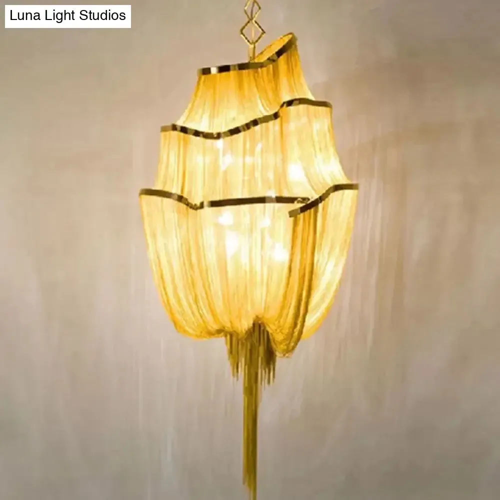 LED Aluminum Flow Chandelier Pendant Light Kit for Contemporary Living Room