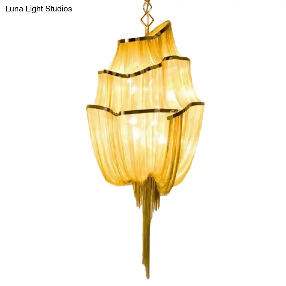 LED Aluminum Flow Chandelier Pendant Light Kit for Contemporary Living Room