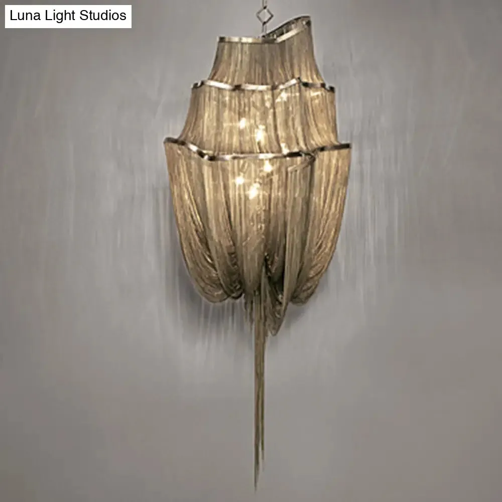 LED Aluminum Flow Chandelier Pendant Light Kit for Contemporary Living Room
