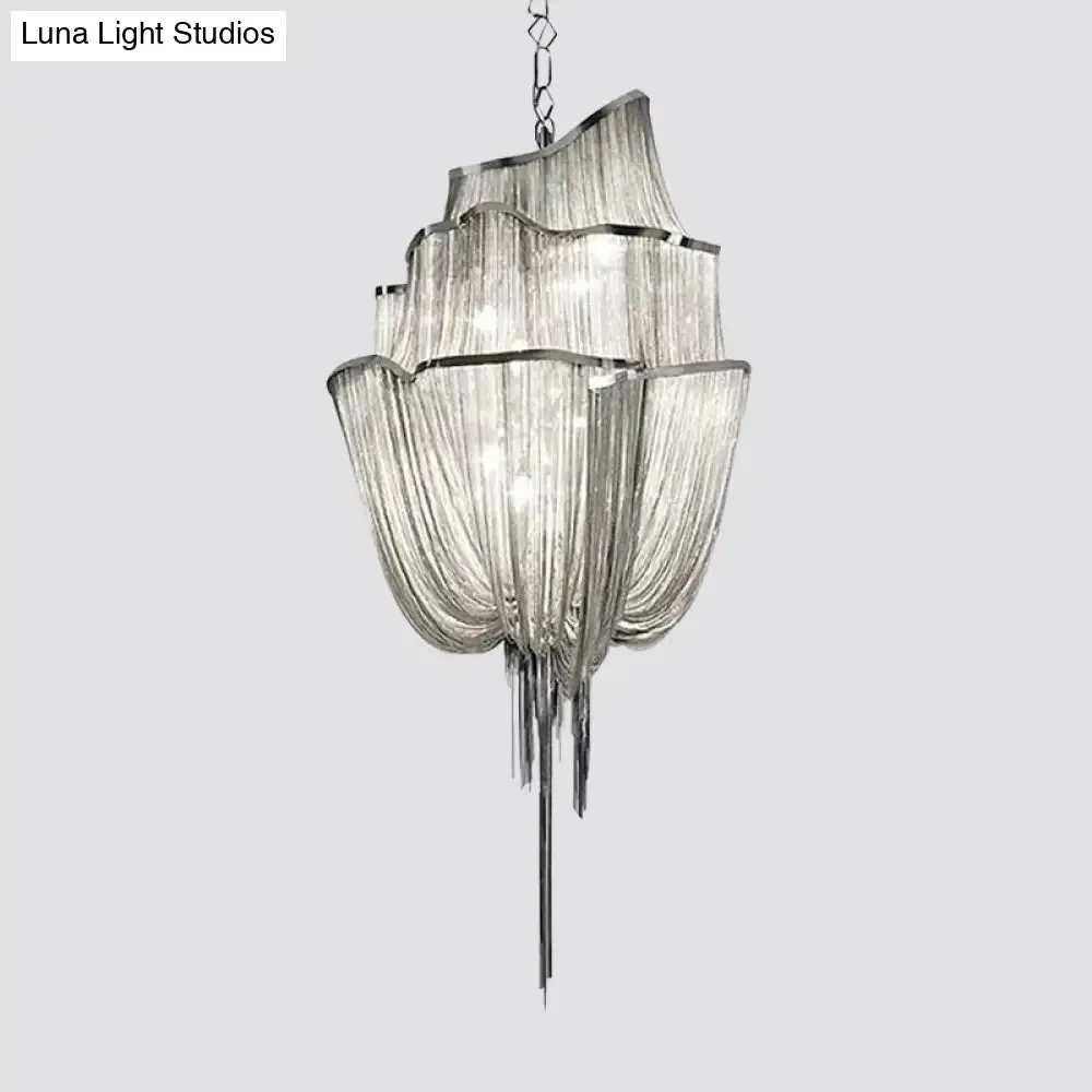 LED Aluminum Flow Chandelier Pendant Light Kit for Contemporary Living Room