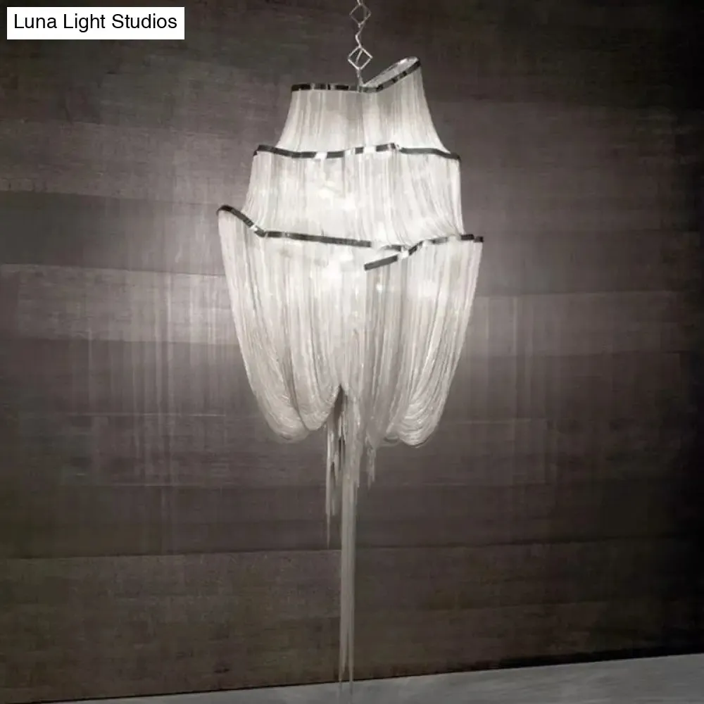LED Aluminum Flow Chandelier Pendant Light Kit for Contemporary Living Room