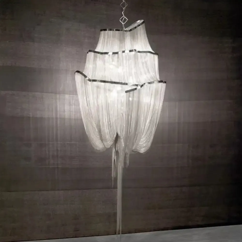 LED Aluminum Flow Chandelier Pendant Light Kit for Contemporary Living Room
