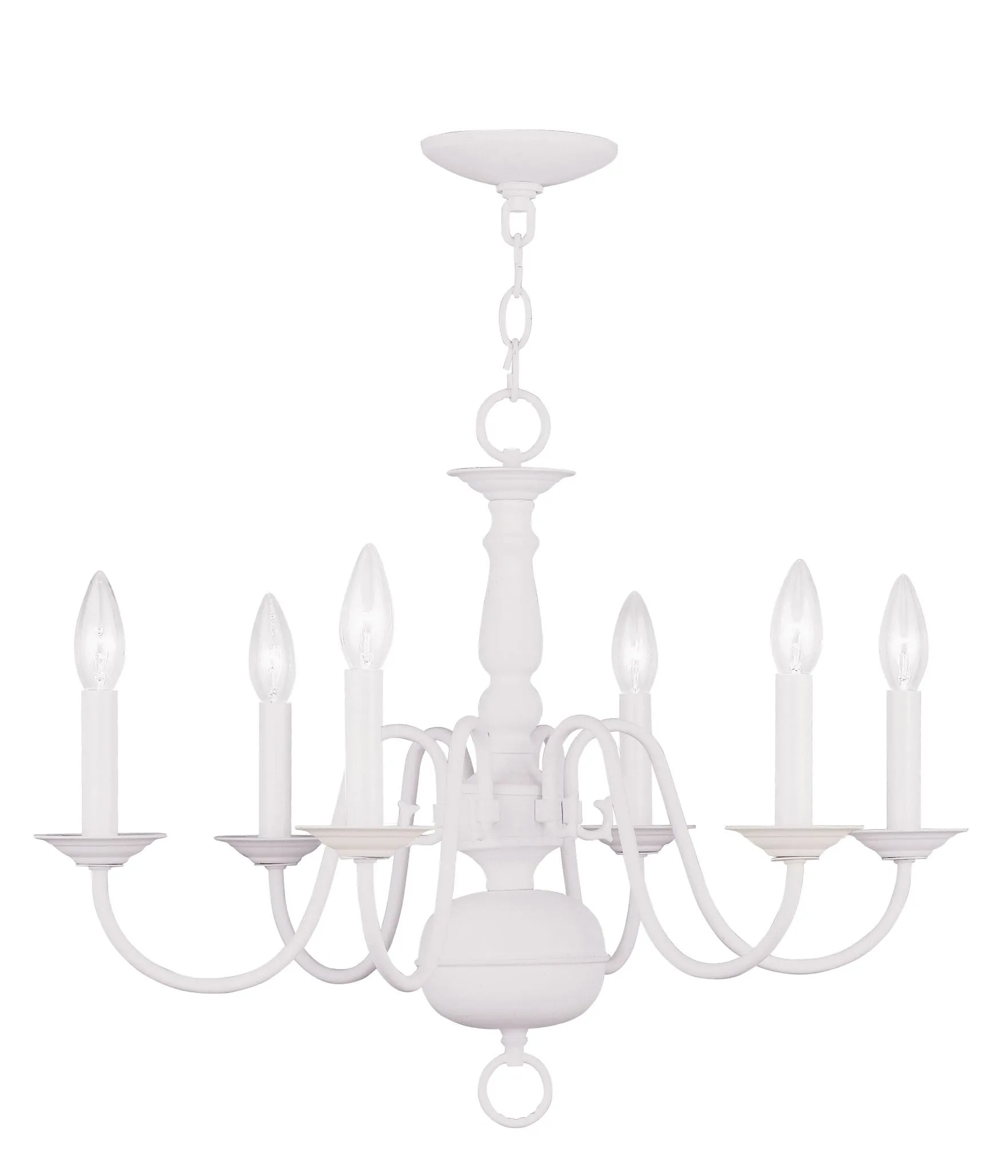 Livex Williamsburgh 6 Light White Chandelier - C185-5006-03